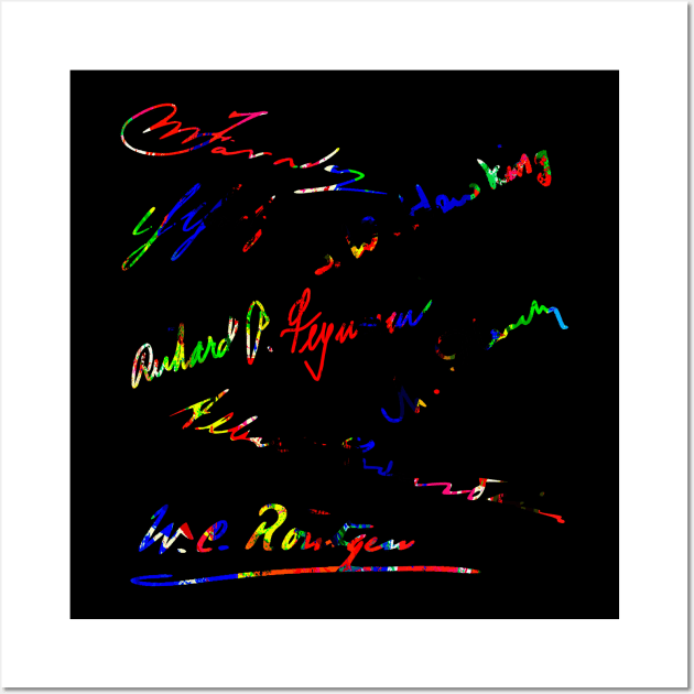 Signatures of famous physicists Wall Art by GePadeSign